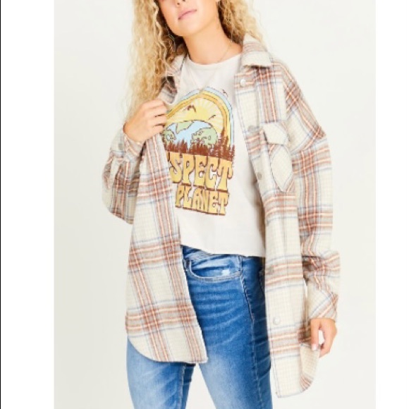 L Altar’d State oversize plaid Shacket - Picture 1 of 1